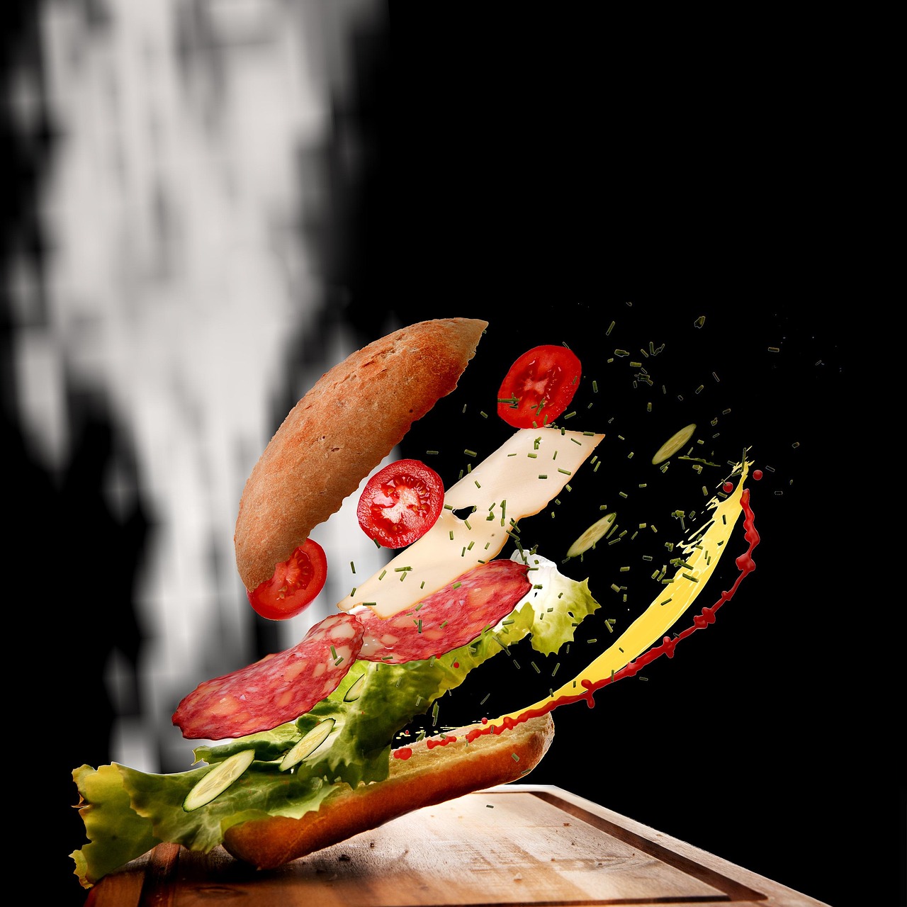 Sandwich, food, flying food — illustrating Are GLP-1s Safe Long-Term?