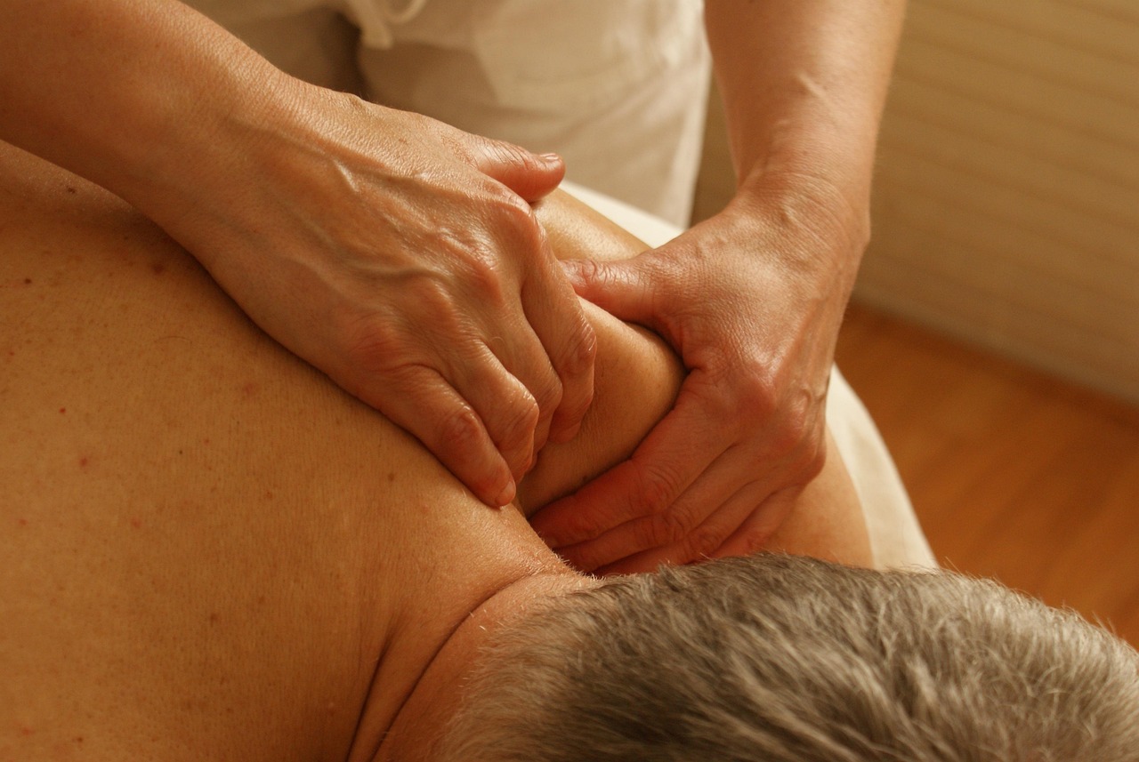 Massage, shoulder, relaxing massage — illustrating Cannabis, CBD, and Sleep: Reading the Evidence